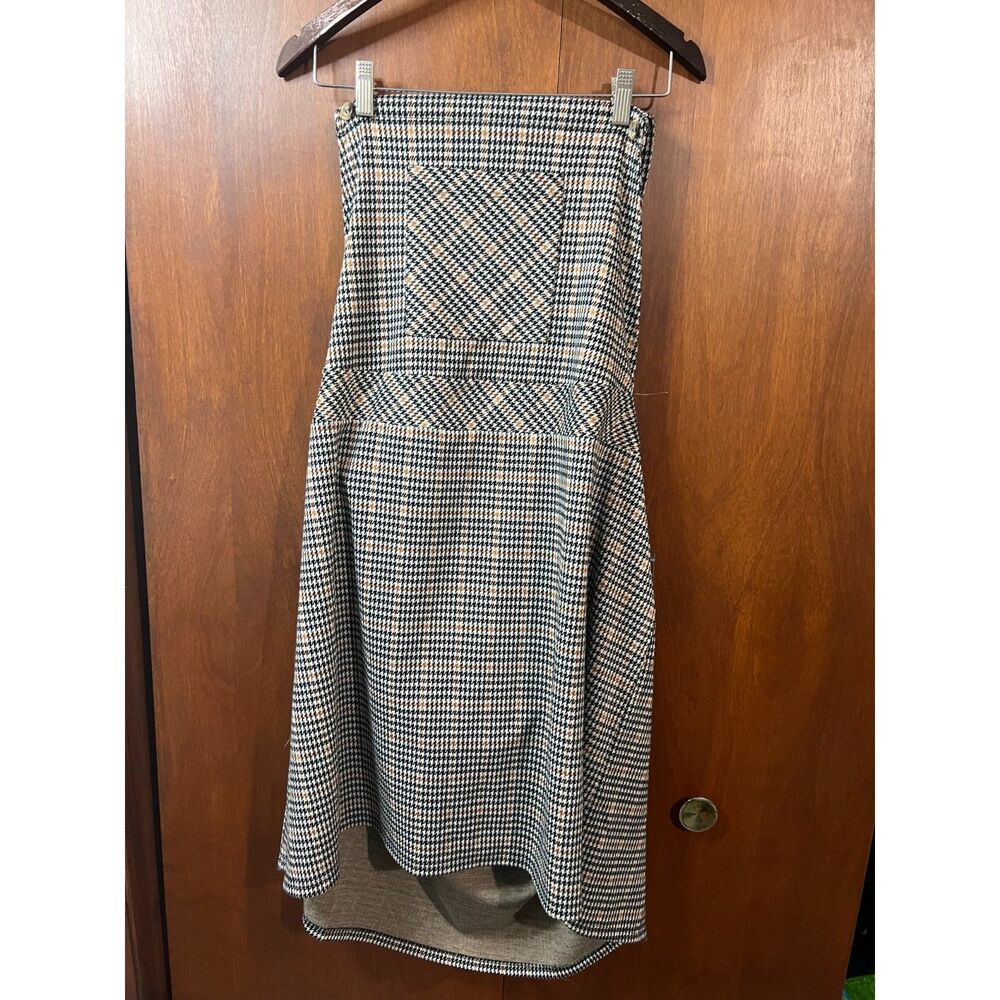 Torrid Double Knit Brown Houndstooth Skirtall Pinafore Dress Academia Fall 4 NWT